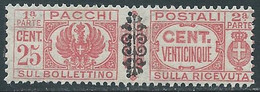 1945 LUOGOTENENZA PACCHI POSTALI 25 CENT MNH ** - RB14-7 - Pacchi Postali