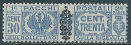 1945 LUOGOTENENZA PACCHI POSTALI 30 CENT MNH ** - RB14-4 - Postal Parcels