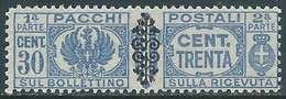 1945 LUOGOTENENZA PACCHI POSTALI 30 CENT MNH ** - RB14-7 - Pacchi Postali