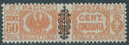 1945 LUOGOTENENZA PACCHI POSTALI 50 CENT MNH ** - RB14-2 - Paketmarken