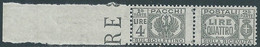 1946 LUOGOTENENZA PACCHI POSTALI 4 LIRE MNH ** - RB14-5 - Paketmarken