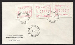 FINLANDE 1982 - Y&T 1 - Distributeur Sur Enveloppe - Obliteration Helsinki -1-4 82 - Storia Postale