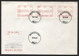 FINLANDE 1984- Y&T 2a - Distributeur Sur Enveloppe - Obliteration Marilhamm 29-10 84 - Briefe U. Dokumente
