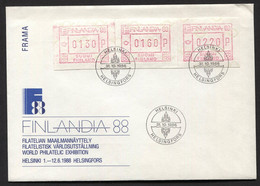 FINLANDE 1986 - Y&T 3a - Distributeur Sur Enveloppe - Obliteration Helsinki 31.10.88 - Storia Postale