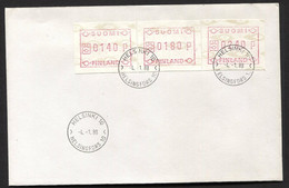 FINLANDE 1988 - Distributeur Sur Enveloppe - Obliteration Helsinki -4.1 88 - Lettres & Documents