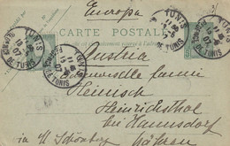 Tunisie Entier Postal Tunis Pour L'Autriche 1907 - Lettres & Documents