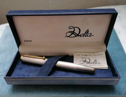 PENNA STILOGRAFICA DELTA ARTIGIANI DELLA SCRITTURA ARGENTO 925 1990 ITALIAN STERLING SILVER FOUNTAIN PEN BOXED - Stylos