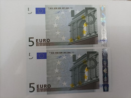 PAAR Correlativ 5 EURO FRANCE,(U),platte L010, Primera Firma De DUISEMBERG, UNC - 5 Euro