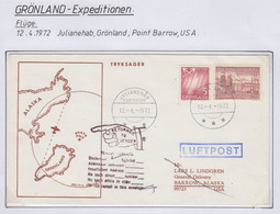 Greenland 1972 Cover Julianehab Greenland To Point Barrow Alaska Ca Julianehab 12-4-1972 (LG183) - Scientific Stations & Arctic Drifting Stations