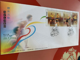 Hong Kong Stamp FDC Badminton Olympic Sports - FDC
