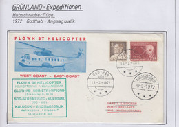 Greenland 1972 Cover Heliflight Godthab To Angmagssalik Ca Godthab 13-3-1972 (LG183B) - Vols Polaires