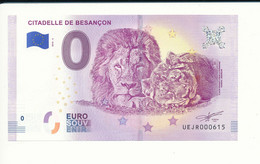 Billet Touristique 0 Euro - CITADELLE DE BESANÇON - UEJR - 2018- 2 - N° 615 - Billet épuisé - Other & Unclassified