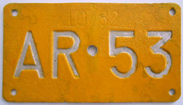 Velonummer Appenzell Ausserrhoden AR 53 - Placas De Matriculación