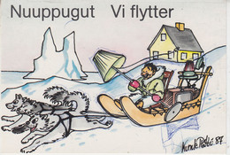 Greenland 1987 Postcard "dog Sled" Ca "Columbus Caravelle" & "Riga" (LG185) - Groenland