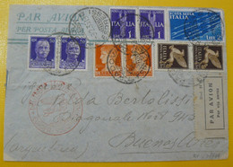 PADOVA 1935 _ 9 BEAUTIFUL STAMPS On SPECTACULAR ENVELOPE  LETTER  BY AIR MAIL  " ZEPPELIN "  FROM  ITALY FOR  ARGENTINA - Marcophilia (Zeppelin)