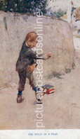 THE PRICE OF A PEAR OLD COLOUR ART POSTCARD BY BY LAWSON WOOD BOY WITH TORN TROUSERS WILDT & KRAY NO 2939 - Wood, Lawson