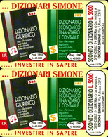 G AA 35 C&C 2332 2 SCHEDE TELEFONICHE NUOVE DIZIONARI SIMONE BILINGUE VARIANTE OCR CONSECUTIVI - [3] Erreurs & Variétées