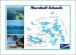Marshall Islands Map New Postcard * Carte Geographique * Landkarte - Marshall Islands