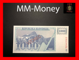 SLOVENIA  1.000  1000 Tolarjev  1992  P. 9  "overprint VZOREC"   Specimen   UNC - Eslovenia