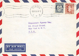 NORWAY - AIRMAIL 1955 BERGEN > NEW YORK / ZC129 - Storia Postale