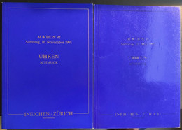 4 Auktionskataloge Der Fa. Inneichen Zürich Alte Uhren, Taschenuhren, Armbanduhren  Feuerzeuge Sehr Schöner Zustand - Tijdschriften & Catalogi