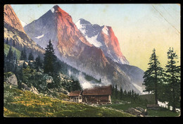 Reichenbachalp Und Wetterhorn 1908 Rathe Coin Supérieur Droit Plié Gefaltete Obere Rechte Ecke - Reichenbach Im Kandertal