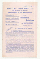 Buvard, Pharmacie PRINCIPALE DE CHATELLERAULT,8 Rue Du BERRY, 2 Scans, Frais Fr 1.95 E - Produits Pharmaceutiques