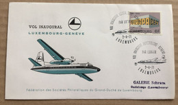 VOL INAUGURAL LUXEMBOURG-GENEVE 2-4-71 - (Avion LUXAIR) - Lettres & Documents
