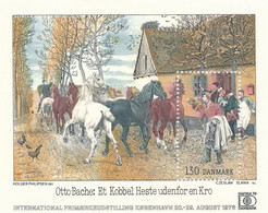 (cl 21 - P28) Danemark ** Bloc N° 4 - "Hafnia 76" Expo Philat. Tableau D'Otto Bache's (chevaux) - Unused Stamps