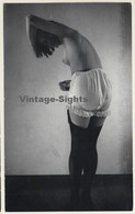 Rear View: Slim Topless Woman / Boobs - Panties - Stockings (Vintage Print ~1920s/1930s) - Unclassified