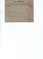 LETTRE  AFFRANCHIE TIMBRE CROIX ROUGE N° 147 OBLITERATION LINEAIRE 7 LIGNES PARIS XV - 1915 - Red Cross