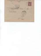 LETTRE  COMPPAGNIE DES MINES D'ANICHE -NORD - AFFRANCHIE SEMEUSE LIGNEE N° 131- CAD ANICHE 1906 - 1903-60 Sower - Ligned