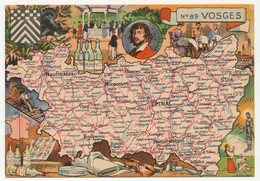 CPSM - Carte Du Département Des VOSGES - Blondel La Rougery - Paris - Other & Unclassified