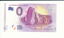 Billet Touristique 0 Euro - ALIGNEMENTS DE CARNAC - UEGE - 2018-1 - N° 684 - Billet épuisé - Other & Unclassified