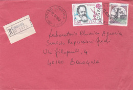 ITALIA - REPUBBLICA  - LONGIANO (FO)  BUSTA RACCOMANDATA- VIAGGIATA  PER BOLOGNA - 1981-90: Storia Postale