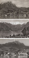 Hergiswil Switzerland 3x River Lake Real Photo Old Postcard S - Hergiswil