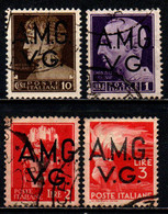 ITALIA - AMGVG - 1945 - IMPERIALE  VALORI DA 10 C. Con Fascio - 1-2 LIRE + DEMOCRATICA 3 LIRE - USATI - Gebraucht