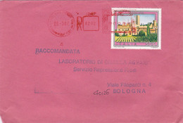 ITALIA - REPUBBLICA  - CASTEL SAN PIETRO (BO)  BUSTA RACCOMANDATA- VIAGGIATA  PER BOLOGNA - 1981-90: Storia Postale