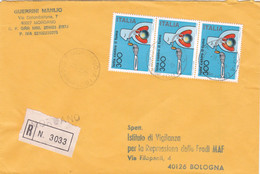 ITALIA - REPUBBLICA  - MORDANO (BO)  BUSTA RACCOMANDATA- VIAGGIATA  PER BOLOGNA - 1981-90: Storia Postale