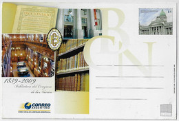 Argentina 2009 Postal Stationery Card 150 Years Of The Nation's Library Of Congress Unused Book dictionary - Interi Postali