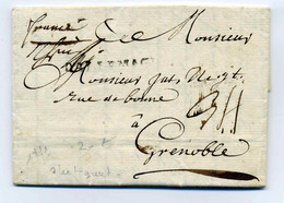 Lettre De STUTGARDT Avec Marque De Transit Par Strasbourg  D'ALLEMAGNE / 1771 / Pour Grenoble - 1701-1800: Precursors XVIII