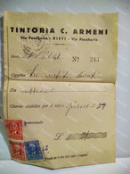 Italy Italia Receipt Fattura TINTORIA C. ARMENI Via Pescheria RIETI 1941 - Italia