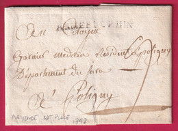 MARQUE ARMEE DU RHIN MAYENCE MAINZ ALLEMAGNE 1793 POUR POLIGNY JURA MEDECIN LETTRE COVER - Marques D'armée (avant 1900)