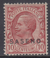 ITALY - SASENO N.1 -  Cat. 400 Euro - CENTRATISSIMO - GOMMA INTEGRA - MNH** - Saseno