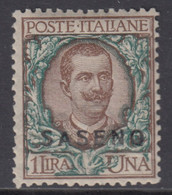 ITALY - SASENO N.8 -  Cat. 400 Euro - CENTRATISSIMO - GOMMA INTEGRA - MNH** - Saseno