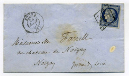 Ceres YT N°4 Sur Lettre De TOURS / Dept 36 Indre Et Loire / 1851 / Au Verso Cursive 36 Noizay  En Arrivée - 1849-1876: Classic Period