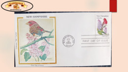 O) 1982 UNITED STATES - USA, NEW HAMPSHIRE, BIRD AND FLOWER, LILAC, FDC XF - 1981-1990