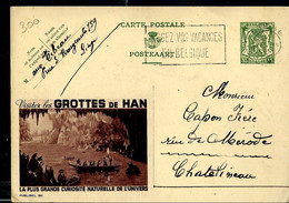 Publibel Obl. N° 300 Brune ( Visitez Les Grottes De HAN ) Obl. 23/06/1937 - Publibels