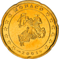 Monaco, 20 Euro Cent, 2001, Paris, SPL, Laiton, KM:171 - Monaco