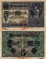 Germany 5 Mark 1917 P-56a  Deutschland Allemagne  #4359 - 5 Mark